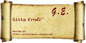 Gitta Ernő névjegykártya